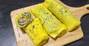 고소한 달걀이불꼬마김밥 만들기