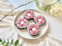 봄나들이 도시락 벚꽃 김밥 만들기 꽃김밥