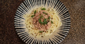 참치비빔우동 만드는법/ 우동 쯔유 활용/ 와사비 고추냉이 쯔유요리/ 쯔유비빔우동 레시피