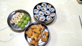 울 아들 초등학교 입학후 처음가는소풍.. 꼬마김밥.청포도.너겟.돌돌말이 샌드위치.. 