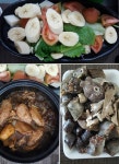 어제 찜닭에 납작당면.어묵만 추가해서 재탕하고... 샐러드 듬뿍~소스를 안짝었네😅😅😅 순대는 제가 먹고싶어 아파트앞에... 