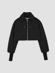 [렉토]SHAWL DETAIL CROP DOWN JUMPER, BLACK [W CONCEPT]