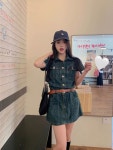 레드베리 [데이트룩/여름원피스/청청코디]데님원피스 흑청 진청 중청 스티치 청자켓 셔츠원피스 미니스커트 청치마 여름자켓 원피스 (통통녀... 