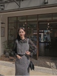 체크바라기 트위드 투피스 - 리리앤코 체크바라기 트위드 투피스