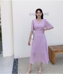 델로뉴 쉬폰 롱 원피스 - 리리앤코 델로뉴 쉬폰 롱 원피스