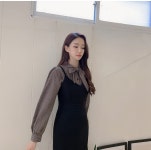 러프링 리본 체크 셔츠 블라우스 - 리리앤코 러프링 리본 체크 셔츠 블라우스