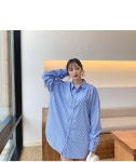 템퍼링 스트라이프 오버핏 셔츠 - 리리앤코 템퍼링 스트라이프 오버핏 셔츠