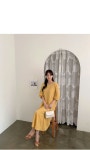 [BABARIN] 요롤리 스퀘어넥 프릴 롱 원피스 - 리리앤코 [BABARIN] 요롤리 스퀘어넥 프릴 롱 원피스