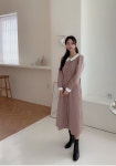 젤로쿠 카라넥 핀턱 롱 원피스 - 리리앤코 젤로쿠 카라넥 핀턱 롱 원피스