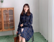 투밋 체크 벨트 원피스