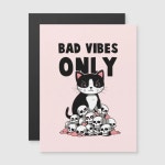 Bad Vibes Only – Cat & Skulls | Zazzle