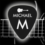 black & white cool modern guitarist photo guitar pick | Zazzle