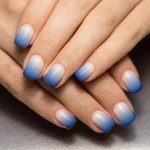 Blue & White Ombre Gradient Minx Nail Art | Zazzle