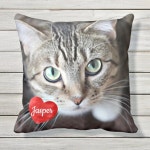 Cat Lover Modern Pet Photo Personalized Name Throw Pillow | Zazzle