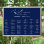 Delicate Navy Blue Alphabetical Seating Chart | Zazzle