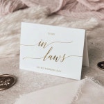 Elegant Gold Calligraphy To My In-Laws Card | Zazzle