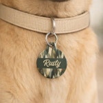 Elegant Pine Tree Pattern | Rustic Forest Pet ID Tag | Zazzle
