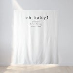 EMELIA Boho Simple Photo Prop Baby Shower Backdrop | Zazzle