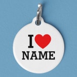 I Heart Name Pet ID Tag | Zazzle