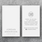 Modern logo social media white business cards | Zazzle