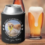 Personalized Cute Pet Photo Fathers Day Dog Dad Can Cooler | Zazzle