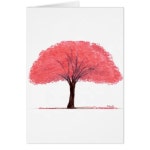 Pink tree cards | Zazzle