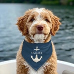 Simple Anchor Nautical Name Pet Bandana Collar | Zazzle