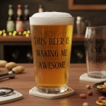 This Beer is Making me Awesome Pint Glass | Zazzle