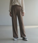 [RR]로키 터크 세미와이드 팬츠_brown 룸페커 - [RR]로키 터크 세미와이드 팬츠_brown