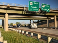 Dump truck hits Stover Road bridge, rips bed off