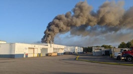 Crews battle large scrap metal yard fire for several hours in DeWitt