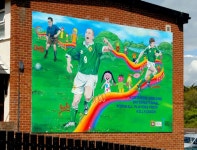 Football mural, Killyleagh (1) © Albert Bridge :: Geograph Britain and Ireland Football mural, Killyleagh (1) &copy; Albert Bridge