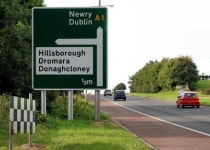 Advance direction sign, Hillsborough... © Albert Bridge cc-by-sa/2.0 :: Geograph Britain and Ireland Advance direction sign... 