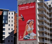 Coca-Cola 125th anniversary poster,... © Albert Bridge cc-by-sa/2.0 :: Geograph Britain and Ireland Coca-Cola 125th anniversary... 