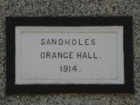 Plaque, Sandholes Orange Hall © Kenneth  Allen cc-by-sa/2.0 :: Geograph Britain and Ireland Plaque, Sandholes Orange Hall... 