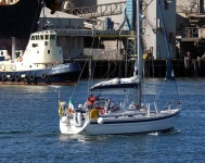 Yacht at Belfast docks © Rossographer cc-by-sa/2.0 :: Geograph Britain and Ireland Yacht at Belfast docks &copy; Rossographer cc... 
