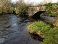 Swollen Eske River at old rail bridge;... © louise price :: Geograph Britain and Ireland Swollen Eske River at old rail bridge;.... 