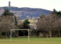 Goalposts, Newtownards (1) © Albert Bridge :: Geograph Britain and Ireland Goalposts, Newtownards (1) &copy; Albert Bridge