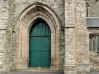 Church doorway, Belfast © Albert Bridge :: Geograph Britain and Ireland Church doorway, Belfast &copy; Albert Bridge