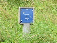 Water main RP marker post, Belfast © Albert Bridge cc-by-sa/2.0 :: Geograph Britain and Ireland Water main RP marker post... 