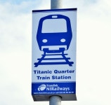Titanic Quarter railway station sign,... © Albert Bridge :: Geograph Britain and Ireland Titanic Quarter railway station sign,..... 
