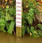 Depth marker, the Knock River,... © Albert Bridge cc-by-sa/2.0 :: Geograph Britain and Ireland Depth marker, the Knock River,...... 