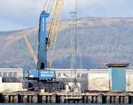 Mobile crane, Belfast harbour (February... © Albert Bridge cc-by-sa/2.0 :: Geograph Britain and Ireland Mobile crane, Belfast... 