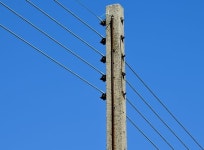 Concrete telegraph pole near Comber -... © Albert Bridge :: Geograph Britain and Ireland Concrete telegraph pole near Comber -..... 