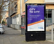 flybe advertisement, Belfast (November... © Albert Bridge :: Geograph Britain and Ireland flybe advertisement, Belfast... 