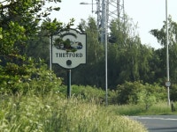Thetford Town sign on the A1066 Mundford... © Geographer... Ireland Thetford Town sign on the A1066 Mundford... &copy; Geographer