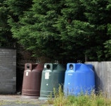 Recycling bins, Nutts Corner (July... © Albert Bridge :: Geograph Britain and Ireland Recycling bins, Nutts Corner (July...... 