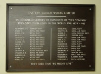 Eastern Coach Works WW2 War Memorial © Adrian S Pye cc-by-sa/2.0 :: Geograph Britain and Ireland Eastern Coach Works WW2 War... 