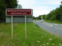 The A44 entering Worcestershire © Philip Halling :: Geograph... and Ireland The A44 entering Worcestershire &copy; Philip Halling
