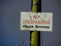 No Trespassing notice, Tattraconnaghty © Kenneth Allen cc-by-sa/2.0 :: Geograph Britain and Ireland No Trespassing notice... 